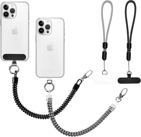 1 Pack Phone Lanyard Includes 1 Phone Tether,1 Wrist Strap，keychain Lanyard Phone Strap，Cell Phone Lanyard Crossbody Phone Lanyard Iphone Lanyard Compatible with Smartphones（Silver） in Saudi Arabia