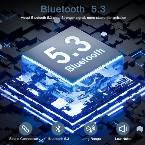 Bluetooth 5.3 Receiver, Aux Bluetooth Adapter for Car, Dual Device Connection, Suitable for Cars, Speakers, Stereo Systems and Headphones in Saudi Arabia