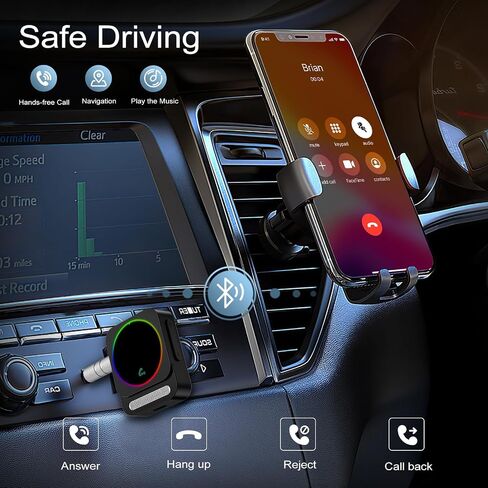 Bluetooth 5.3 Receiver, Aux Bluetooth Adapter for Car, Dual Device Connection, Suitable for Cars, Speakers, Stereo Systems and Headphones in Saudi Arabia