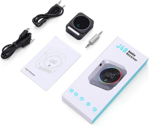 Bluetooth 5.3 Receiver, Aux Bluetooth Adapter for Car, Dual Device Connection, Suitable for Cars, Speakers, Stereo Systems and Headphones in Saudi Arabia
