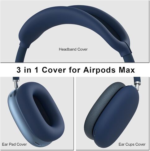 Silicone Case Cover for AirPods Max Headphones, Anti-Scratch Ear Pad Case Cover/Ear Cups Cover/Headband Cover for AirPods Max, Soft Sweat-Proof Silicone Protector Accessories for Apple AirPods Max in Saudi Arabia