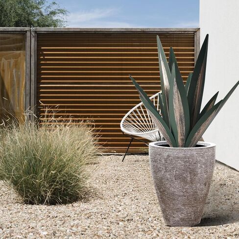 21.65Inches Metal Agave Plants Outdoor Decor - Solar Light Yard Decorations, Rustic Tequila Patio Sculpture Perfect for Outdoor Yard Lawn and Garden Art, Large Metal Cactus Yard Decor(Royal Blue) in Saudi Arabia