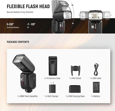 فلاش كاميرا NEEWER Z880-S 2.4G 76Ws TTL Speedlite متوافق مع Sony، واجهة مستخدم مطورة، مصباح تشكيل قابل للتعديل، مفتاح TTL/M سريع التبديل TCM، 1/8000s HSS 7.4V/2600mAh بطارية 480 فلاش طاقة كاملة in Saudi Arabia