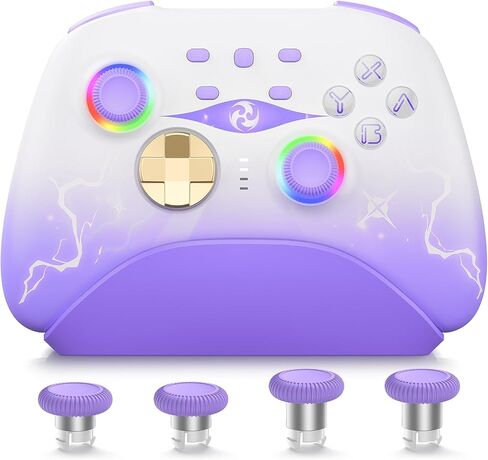 Mytrix Switch Pro Controller with Charging Dock, Wireless Controllers for Nintendo Switch/Lite/OLED with Hall Effect Joystick/Trigger, RGB Lighting, Turbo/Macro Button, for PC, iPad - Raiden Design in Saudi Arabia