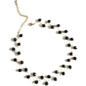 قلادة تشوكر بسلسلة من اللؤلؤ الأبيض والأسود إلى الترقوة للنساء والفتيات in Kuwait
