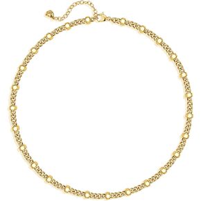 GUEMER 18k Gold Chain Choker Necklace for Women Dainty Cuban Link Snake Chain Paperclip Thin Link Necklaces Simple Delicate Jewelry Gift