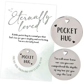 Pocket Hug Token – Send a Reminder of God's mighlty and Everlasting Love, Religous Pocket Hug Love Token and Faith Gift, Graduation Gift, Thinking of You, Love Token (Religious)
