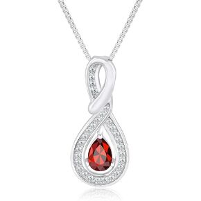 Infinity Birthstone Necklace for Women Mom Necklace with Infinity Pendant - Platinum Plated Sterling Silver Infinity Necklace Gift for Her