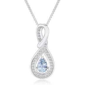 Infinity Birthstone Necklace for Women Mom Necklace with Infinity Pendant - Platinum Plated Sterling Silver Infinity Necklace Gift for Her