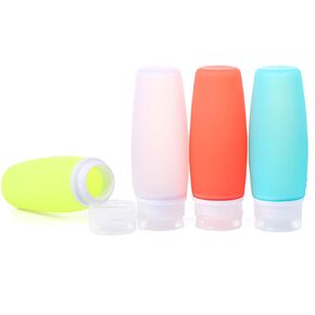 3.4 oz 100 ml Leakproof Silicone Travel Bottles, 4 Pack Portable Refillable Food-grade Travel Containers by Hubhnb