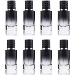 30ML Glass Perfume Bottles Empty Gradient Black Spray Perfume Bottles with Black Screw Lid Refillable Portable Empty Square Perfume Atomizer Vials Refillable Cosmetic Containers for Perfume Essential
