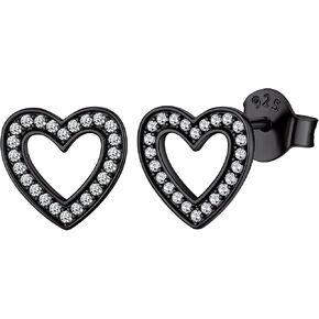 ChicSilver 925 Sterling Silver Cubic Zirconia Bar, Heart, Lightning Bolt, Moon and Star Stud Earrings for Women in Kuwait