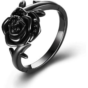 VENACOLY فضة خواتم سوداء للنساء القوطية الوردي/الجمجمة/أجنحة خواتم للنساء مجوهرات القوطي هدية للنساء in Kuwait