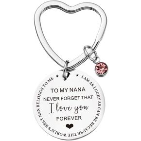 Mothers Day Keychain Gifts for Nana Grandma Grandmother, Nana Gifts for Christmas Birthday, Nana Keychain from Grandkiddaughter Grandson