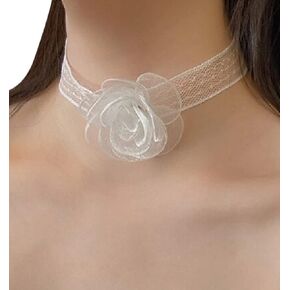 White Lace Flower Ribbon Streamer for Hair, Bracelet, or Choker