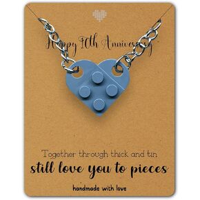 Catta Happy 10th Anniversary Day Gift for Her, Dark Grey Heart Keychain Matching Couples Stuff, 10th Valentines Day Gift for Him