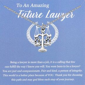 WSNANG Future Lawyer Gift New Lawyer Necklace/Bracelet Law School Graduation Gift for Attorney Law Students
