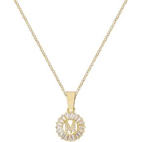 Initial Necklaces for Women Initial Jewelry for Women Teen Girls 14K Gold Plated Letter Layered Personalized Round Zirconia Letters Jewelry for Women Valentines Day Gifts