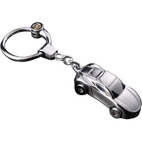 JINZHOUFZ Gift set Creative Key Chain Car Keychain Flashlight with 2 Modes LED Lights 2 in 1 Car Key Chain Ring for Office