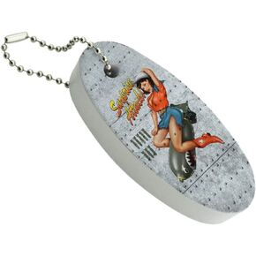 GRAPHICS & MORE Surprise Attack Pin Up Girl Missile Floating Keychain Oval Foam Fishing Boat Buoy Key Float