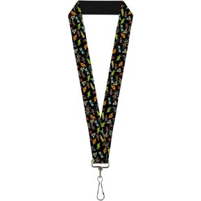 Buckle-Down Lanyard-1.0"-Insects Scattered Black