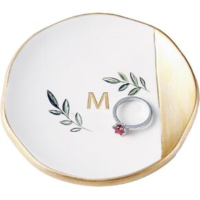Initial Ring Dish, Jewelry Dish Tray, Ring Holder Dish, Trinket Tray, Ceramic Ring Tray, Personalized Engagement Gift for Her, Bridesmaid Gifts, Bride to be Gifts