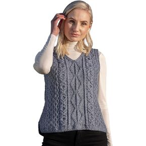 Women's Sweater Vests Top 100% Merino Wool Sleeveless V-Neck Knitted Tank Top