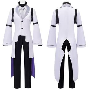 Bungo Stray Dogs Sigma Cosplay Costume Anime Manga Costume Coat White Uniform Suit Coat Shirt Pants Tie Halloween