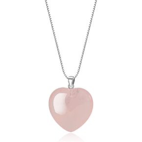 COAI Womens Love Heart Silver Chain Stone Pendant Necklace