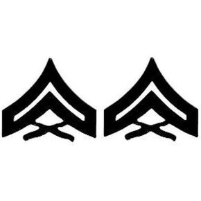 USMC ENLISTED Black Metal Pin-On Rank - Pair (E4 - CORPORAL)
