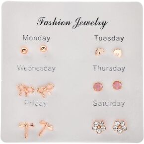 6 Pairs Small Stud Earrings Set for Women,Hypoallergenic Fashion Multiple Stud Earrings Set Statement Jewelry Gifts