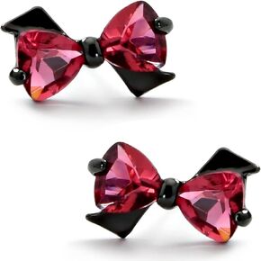 KZZENKI Bow Earrings for Women Sterling Silver Post Gold Plated Cute Cubic Zirconia Stud Earrings