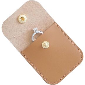 Full Grain Leather Wedding Ring Case, Engagement Pouch, Bride & Groom Jewelry Storage, Marriage Travel, Ring Bearer, Proposal Ring Holder, Handmade Coin Purse, Bourbon Brown