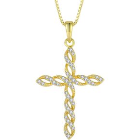 Delicate Cross Necklace for Women | 925 Sterling silver Pendant | Religious Gifts | Christian Faith Necklace Jewelry