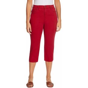 Gloria Vanderbilt Women's Amanda Imported & Versatile Capris | Tapered Style - Red 10