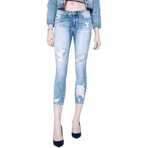 Kancan Jeans Women's Five Pocket High Waist Distressed Denim Jean - KC8373