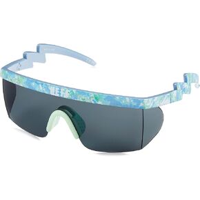 neff Men's Brodie Wrap Around Sport Sunglasses Rectangular, Blue Tie Dye, One Size