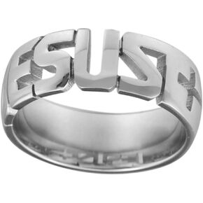 Jude Jewelers 8mm Stainless Steel Jesus Ring Christian Religious Holy Cross Wedding Engagement