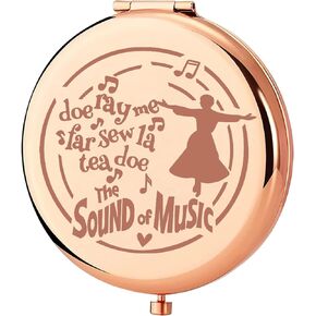 KEYCHIN Sound of Music Pocket Mirror Maria Musical Fans Gifts Doe Ray Me Far Sew La Tea Doe Compact Make Up Broadway Sound of Music Merch (Doe Ray Me-RG)