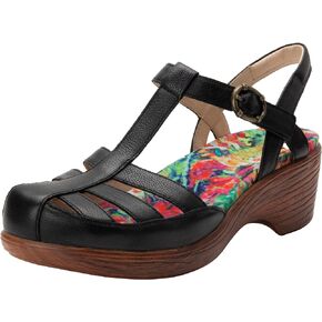Alegria Women's Summer Leather Wedge Sandal