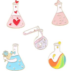 المينا دبوس دبابيس لحقائب الظهر مختبر قارورة اختبار أنبوب المينا دبوس لطيف Kawaii Erlenmeyer قارورة المينا دبابيس مجموعة للسترات الملابس حقيبة العلوم عاشق مختبر المينا دبابيس التلبيب شارة الكرتون عالم كوب المينا دبابيس الظهر in Kuwait