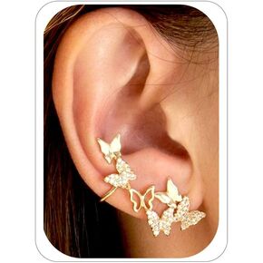 CSIYANJRY99 Crystal Butterfly Tassel Earrings 3D Long Tassel Planet Asymmetrical Dangling Earrings for Women Girls