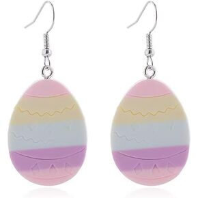 Handmade Easter Earrings for Women Girls Polymer Clay Cute Rabbit Egg Earrings Bunny Stud Earrings Easter Gifts Holiday Festive Party Jewelry Gift
