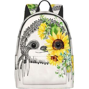 16 inch backpack Cute Sunflower Sloth Laptop Backpack Full Print School Bookbag Shoulder Bag for Travel Daypack