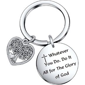 De&ai Religious Keychain Goddaughter Jewelry Cross Gift Easter Keychain God Parent Keychain