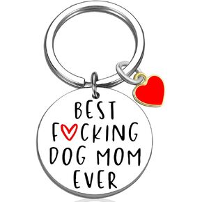 Dog Mom Gifts Best Dog Mom Ever Keychain Funny Gifts for Dog Lovers Women Mothers Day Birthday Christmas Gifts for Dog Mom Dog Themed Gifts Keyring Gag Gifts for New Puppy Owners