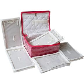 Pink Travel Jewelry Earring Box Organizer Case Bag Storage Box Holder for Rings Necklaces Bracelets Earrings Chains Watches for Women