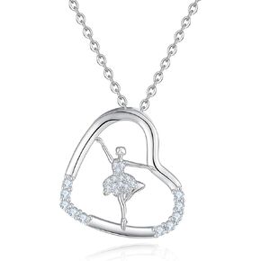 Ballerina Necklace for Teen Girls Dancer Ballet Recital Dance Pendant Necklace Birthday Gift for Women Ballet Lover Ballerina Jewelry