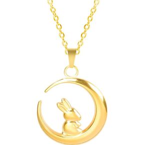 Jude Jewelers Stainless Steel Moon Crescent Cute Rabbit Style Holiday School Class Necklace