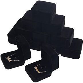 RJ Displays-6 Piece Premium Quality Black Velvet Pendant Earring Necklace Jewelry Box. Storage Gift Jewelry Display Box for Engagement Wedding Anniversary Jewelry Gift Box